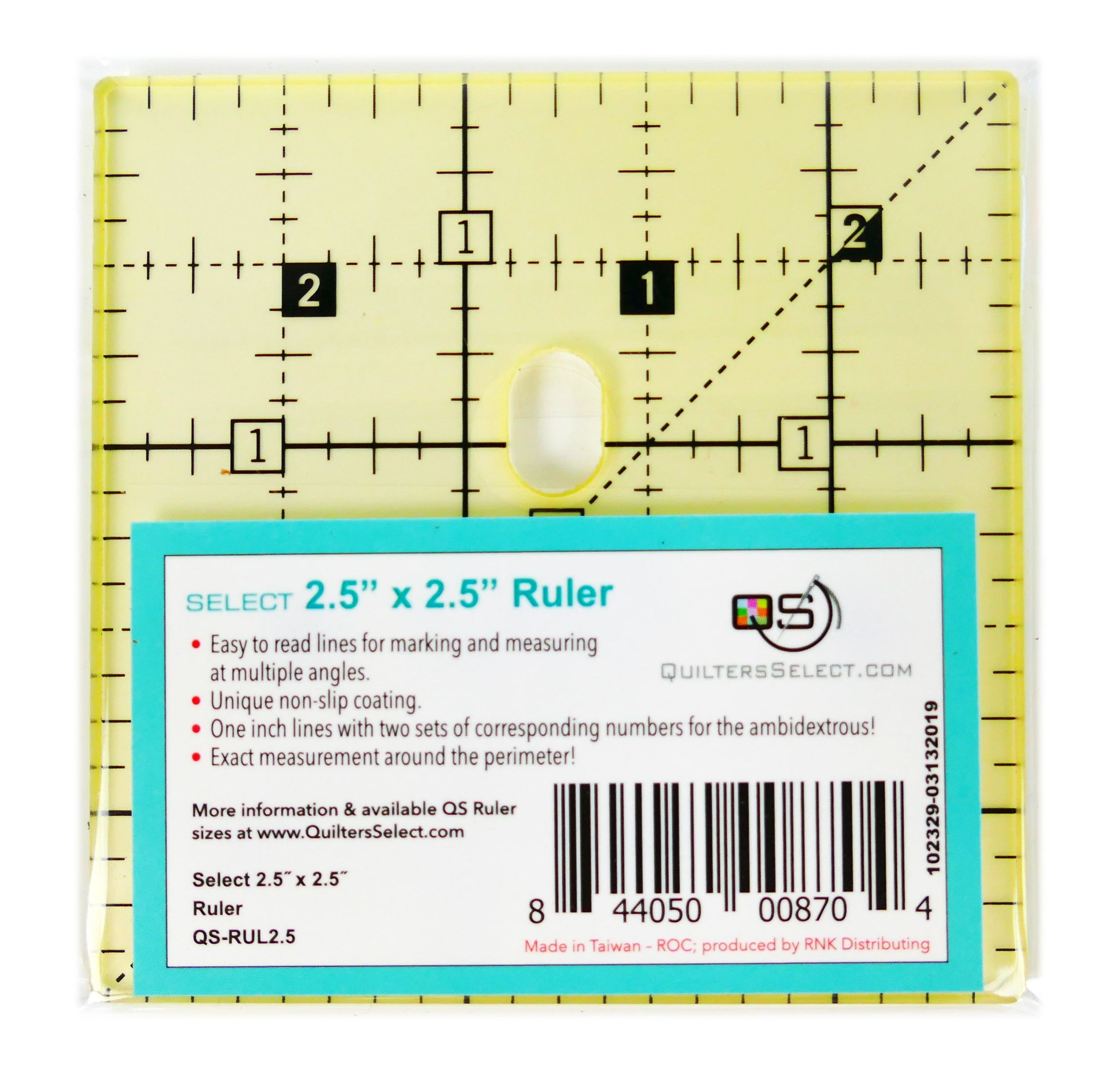 4.5 X 4.5 Non-slip Quilting Ruler By Quilters Select
